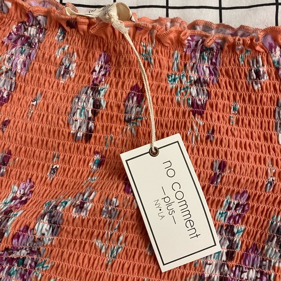 Coral floral elastic top - Picture 4 of 4